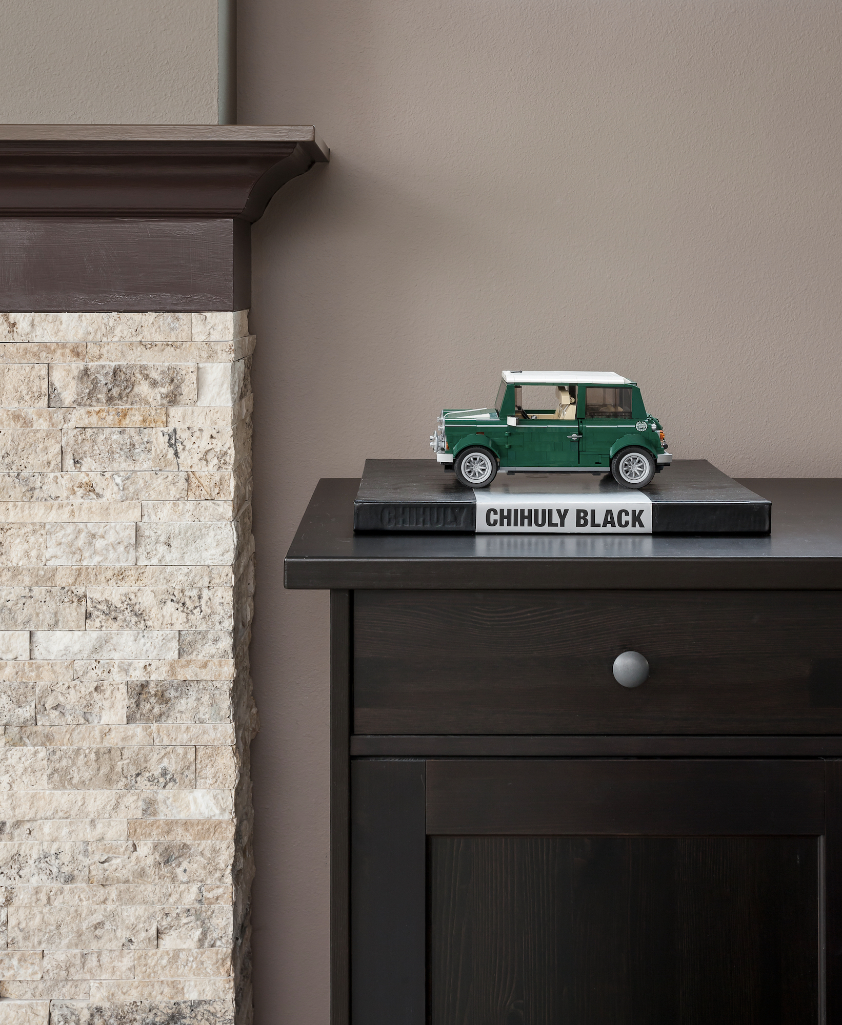 Split Face Stone Fireplace Detail